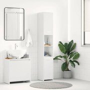 802603 vidaXL Шкаф за баня, бял гланц, 30x30x183,5 см, инженерно дърво
