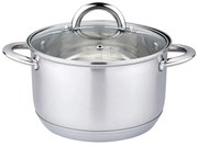 Тенжера HAUS ROLAND HR-151-4 , със стъклен капак, ф22, огледален инокс