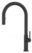 ALVEUS 1150895 - Кран за мивка с издърпваща се пръскачка ORION 44,2 см черен