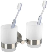 WENKO 19638100 - Държач за четки за зъби BOSIO MATT 17,5x9,5 cm неръждаема стомана/сребрист