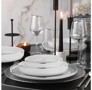 Комплект за хранене 18 части бял/сребрист/порцелан