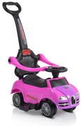 Кола за бутане с дръжка Rider 208 розов