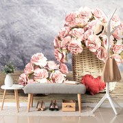 Фототапет – Букет карамфили в кошница