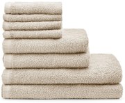 Бежови бързосъхнещи памучни хавлии и кърпи за баня в комплект 8 бр. Quick Dry – Catherine Lansfield