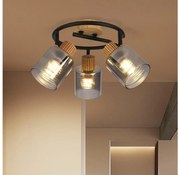 Brilagi - Точково осветително тяло HYGGE 3xE14/15W/230V каучуково дърво/димно