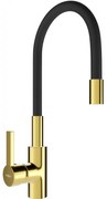 Mexen Flex кухненски смесител, златен/черен - 670900-57