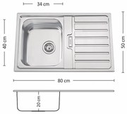 Leks TITAN Кухненска мивка за вграждане