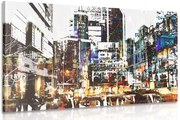 Картина на платно – Абстрактен градски панорама