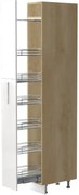 Висок подов шкаф Raval K23-30-1KZ-Oak - White glossy
