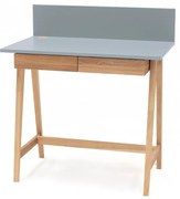 Сиво бюро с основа от ясенова дървесина, дължина 85 cm Luka - Ragaba