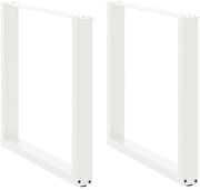 4013189 vidaXL Крака за трапезна маса, U-образни, 2 бр., бели, 80x(72-73) см, стомана