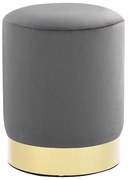 249835 vidaXL Табуретка, тъмносиво и златисто, кадифе 28 x 36 cm