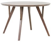 Кафява кръгла трапезна маса с акациев плот ø 140 cm Quenza – Light & Living