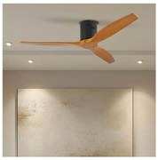 ZEVENTI - Таванен вентилатор SPELLO Wi-Fi Tuya черно/дъб + дистанционно управление