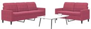 3278395 vidaXL Комплект дивани от 2 части с възглавници, виненочервен, кадифе