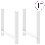 4013309 vidaXL Крака за трапезна маса, бели, 2 бр., 70 x (72-73) см, стомана