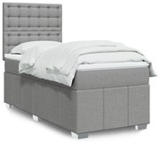 3291537 vidaXL Боксспринг легло с матрак, светлосива, 90x190 см, плат