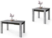 ФОНТЕ Бетон Милениум/Черен мат - КЛАСИЧЕСКА МАСА ЗА КУХНЯ/ ДНЕВНА РАЗТЕГАТЕЛНА ДО 130 или 155 см!