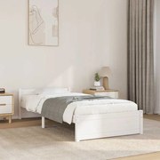 815035 vidaXL Рамка за легло, бяла, масивно дърво, 100х200 см