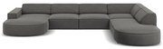 Ъглов диван от сиво кадифе (десен ъгъл) Jodie - Micadoni Home