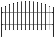 Sonata Градинска ограда с връх пика, стомана, (0,75-1)x1,7 м, черна