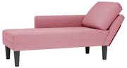 4009810 vidaXL Кушетка с възглавница и десен подлакътник, розов, кадифе