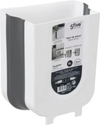 Кош 5five, Сив/Бял, Пластмаса, 8 l, Сгъваем