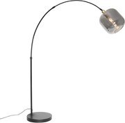 Аркова лампа черна със злато и опушено стъкло - Zuzanna