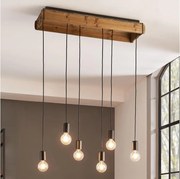 Eglo 43592 - Висящ полилей WOOTTON 6xE27/40W/230V