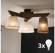 Brilagi - LED плафониера ANTHONY 3xE14/40W/230V дъб орех