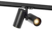 Модерен 1-фазен релсов прожектор черен 2-светлина - Iconic Scopio