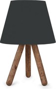 Таблица лампа Lander от плат/PVC/дърво в черен/кафяв цвят 22x17x32см.