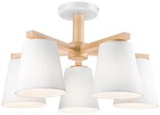 Плафон ELLIE 5xE27/60W/230V бял/бук, монтаж на таван