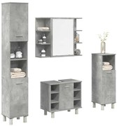 3324850 vidaXL Комплект мебели за баня от 4 части бетонно сив инженерно дърво