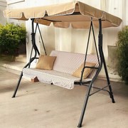 Градинска люлка за 3 души - бежова