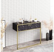Конзолна стенна маса POLKA 76,8x90 см златиста/черна