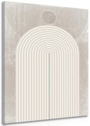 Картина на платно – Модерна бежова дъга Mid-Century