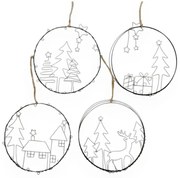Комплект от 4 висящи коледни декорации Gerda - Boltze