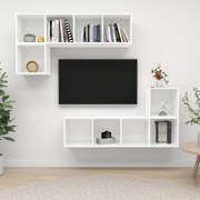 3079808 vidaXL Комплект ТВ шкафове от 4 части, бял, инженерно дърво