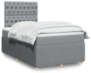 3292002 vidaXL Боксспринг легло с матрак, светлосиво, 120x190 см, плат