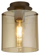 Searchlight 88911-1MO - Таванно осветително тяло SWEDEN 1xE27/60W/230V Ø22 см кафяво/димчато