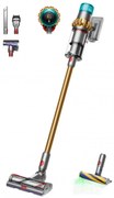 Вертикална прахосмукачка Dyson V15 Detect Аbsolute 447000-01, 660W, 0.76 л, 60 мин автономия, Сензори, 3 режима, LCD, Сив/златист