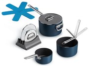 Касероли в комплект от 3 бр. с капак с керамично покритие подходящи за индукционен котлон Space – Joseph Joseph
