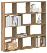 860012 vidaXL Стенен кубичен рафт, 12 отделения, дъб артизан, инженерно дърво