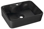 Sapho - Мивка за плот BALENA 48x37 cm, матово черно покритие