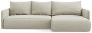Кремав разтегателен ъглов диван с място за съхранение (десен ъгъл) Nanea – Makamii