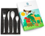 Детски прибори за хранене от неръждаема стомана в сребристо 4 бр. Forest Animals – Zilverstad