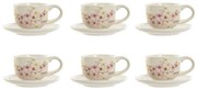 Комплект от 6 чаши с чиния Home ESPRIT Жълт Бял Розов Люляк Метал Dolomite 180 ml