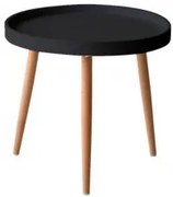 Horecano - Кръгла ниска маса ф50xh45см с черен плот OSLO-(HC-42437)