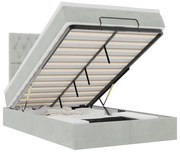 3314384 vidaXL Османска легло с матраци и LED, светлосиво, 120x200 см, кадифе